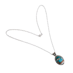 925 Silver Handcrafted Sterling Silver Pendant with Natural Turquoise Stone – Elegant and Unique Jewelry Piece