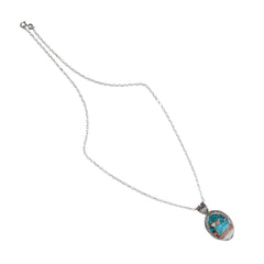 925 Silver Handcrafted Sterling Silver Pendant with Natural Turquoise Stone – Elegant and Unique Jewelry Piece