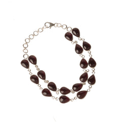 925 Sterling Silver Garnet Bracelet for Women | Gemstone Bracelet | Handmade Jewelry |