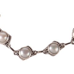 925 Sterling Silver Pearls Stone Bracelet – Classic and Elegant Design