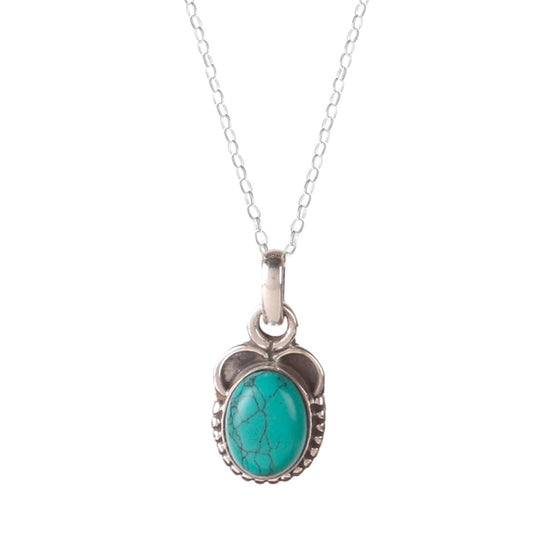 Fusionari 925 Sterling Silver Turquoise Pendant with Chain for Women |  Necklace | Party Wear Jewellery | Designer Wedding Pendant Set | Elegant Gift for Her | Fashion Necklace Women