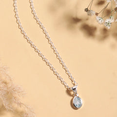 Fusionari 925 Sterling Silver Pendant with Chain for Women – Designer Wedding & Party Wear Necklace Set | Elegant Gift Jewelry for Her