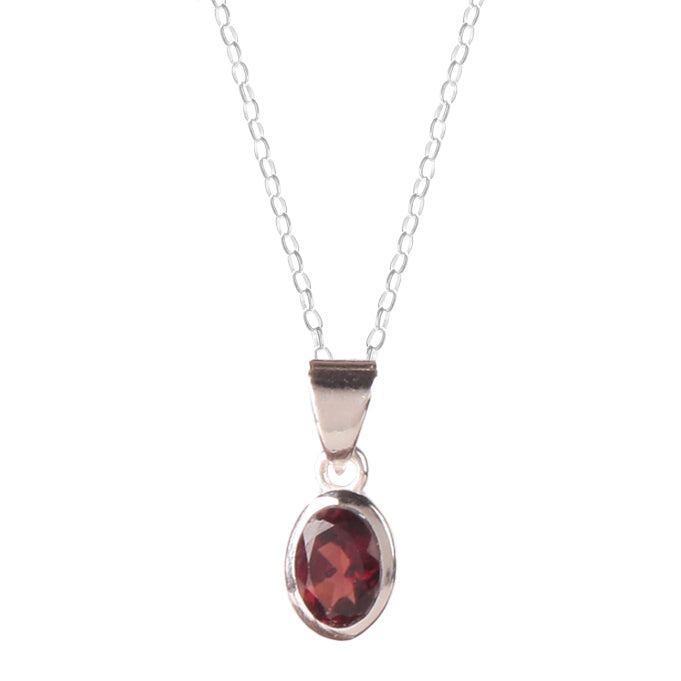 Fusionari 925 Sterling Silver Garnet Pendant with Chain for Women |  Necklace | Party Wear Jewellery | Designer Wedding Pendant Set | Elegant Gift for Her | Fashion Necklace Women