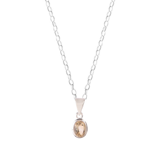 Fusionari 925 Sterling Silver Citrine Pendant with Chain for Women |  Necklace | Party Wear Jewellery | Designer Wedding Pendant Set | Elegant Gift for Her | Fashion Necklace Women