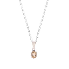 Fusionari 925 Sterling Silver Citrine Pendant with Chain for Women |  Necklace | Party Wear Jewellery | Designer Wedding Pendant Set | Elegant Gift for Her | Fashion Necklace Women