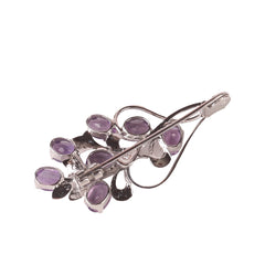 925 Sterling Silver Amethyst Brooch | Royal Purple Gemstone Pin | Handcrafted Women’s Luxury Jewelry Gift