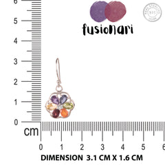 Fusionari 925 Sterling Silver Chakra Gemstone Earrings for Women | Multicolor Healing Jewelry | Handcrafted Gift