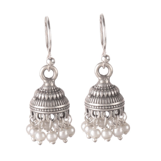 Fusionari 925 Sterling Silver Pearl Earrings for Women | Handcrafted Cream Gemstone Jewelry | Elegant Gift Idea