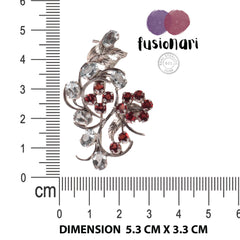 Fusionari 925 Sterling Silver Garnet Brooch for Women | Handcrafted Purple Gemstone Jewelry | Elegant Designer Accessory (Copy)