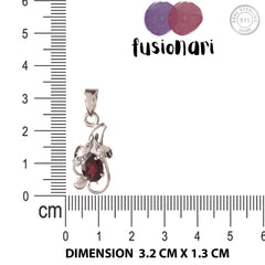 925 Sterling Silver Garnet  Pendant Necklace for Women with 18" Chain | Handmade Luxury Jewelry | Deep Blue Gemstone | Elegant Gift