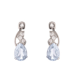 Fusionari 925 Sterling Silver Blue Topaz Earrings for Women | Sparkling Gemstone Jewelry | Handcrafted Luxury Gift