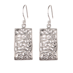 925 Sterling Silver Earrings for Women | Classic White Finish | Handmade Jewelry Gift