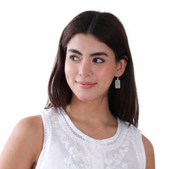 925 Sterling Silver Earrings for Women | Classic White Finish | Handmade Jewelry Gift