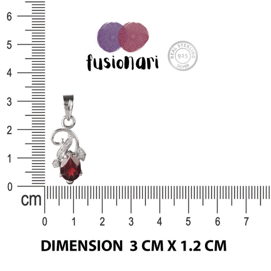 Fusionari 925 Sterling Silver Garnet  Pendant Necklace for Women with 18" Chain | Handmade Luxury Jewelry | Deep Blue Gemstone | Elegant Gift (Copy)