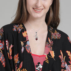 925 Sterling Silver Garnet  Pendant Necklace for Women with 18" Chain | Handmade Luxury Jewelry | Deep Blue Gemstone | Elegant Gift