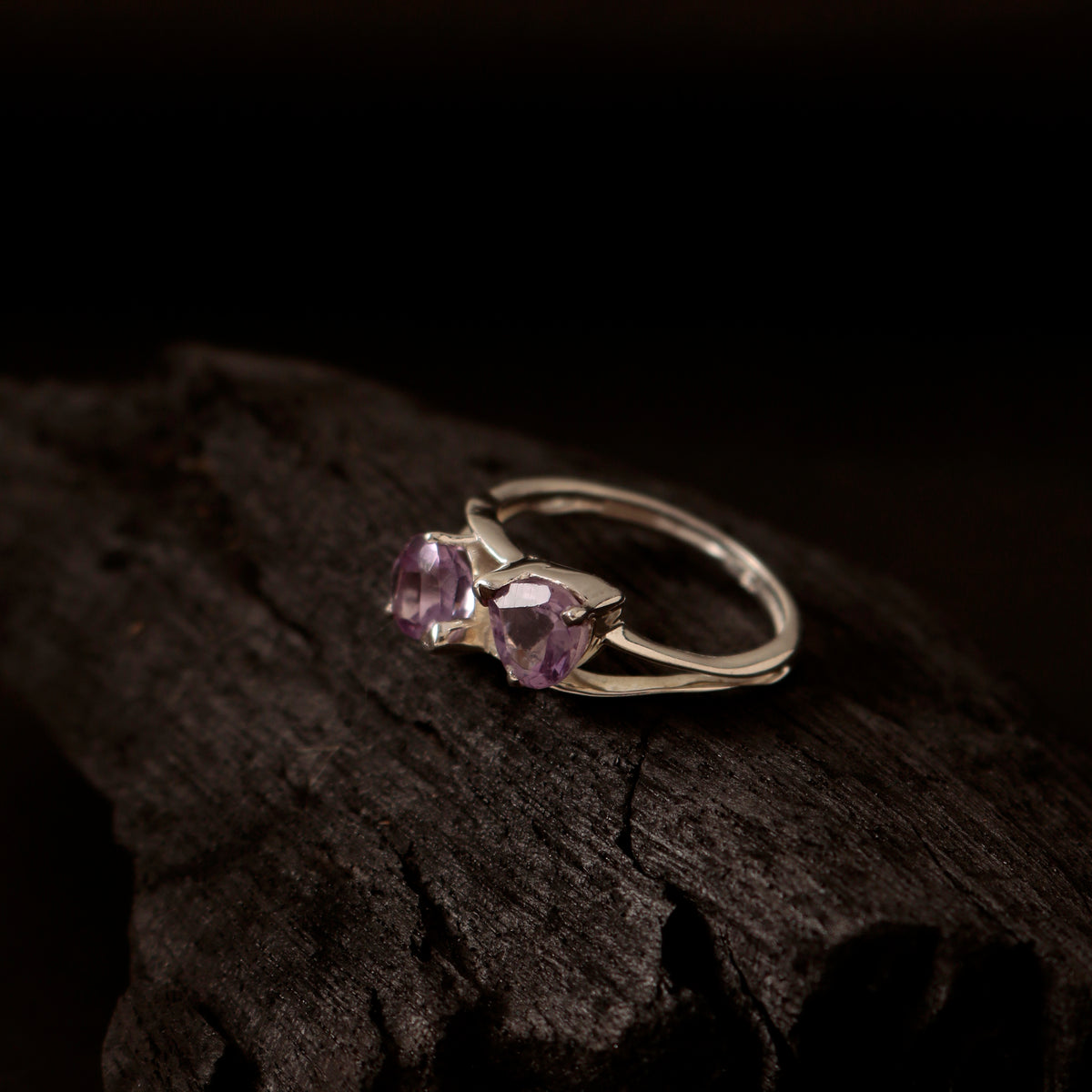 925 Silver Amethyst Ring for Women | Purple Healing Crystal Jewelry | Meditation & Party Wear