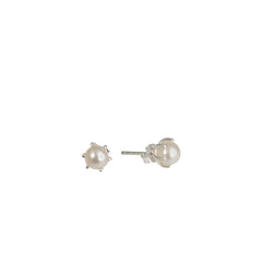 925 Silver Pearl Stud Earrings – Elegant Round Design for Women & Girls