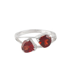 925 Sterling Silver Garnet Ring for Women | Deep Red Birthstone Jewelry | Wedding & Festive Gift