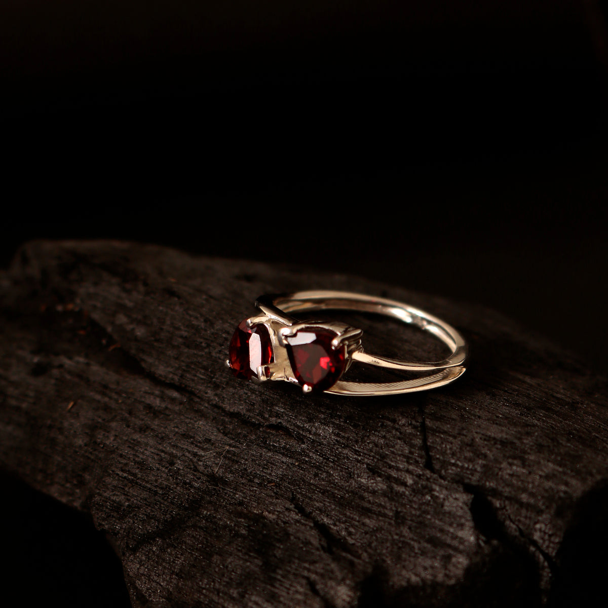 925 Sterling Silver Garnet Ring for Women | Deep Red Birthstone Jewelry | Wedding & Festive Gift