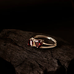 925 Sterling Silver Garnet Ring for Women | Deep Red Birthstone Jewelry | Wedding & Festive Gift