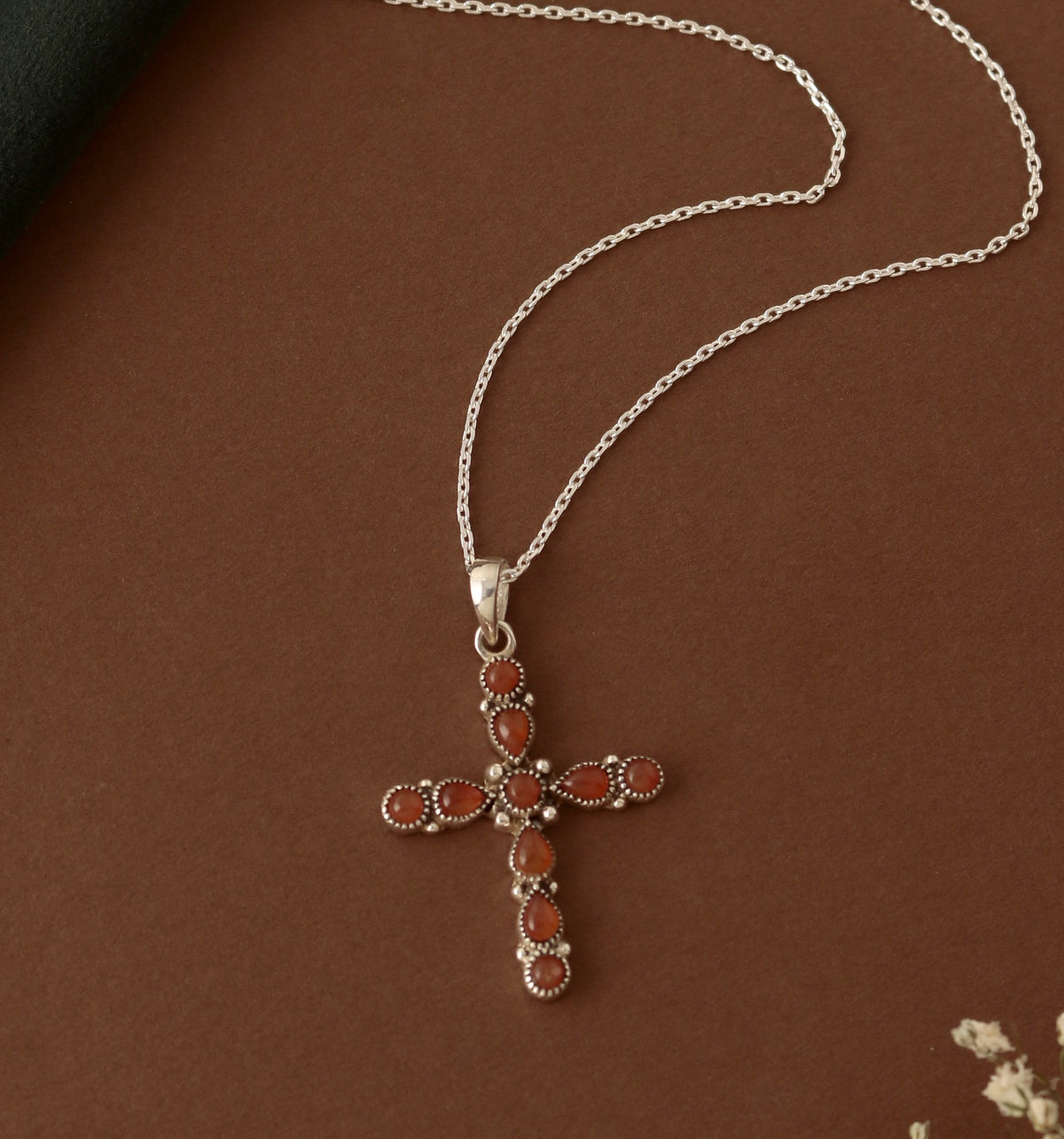 925 Sterling Silver Garnet Pendant with 18" Chain for Women | Deep Red Gemstone Jewelry | Classic Designer Piece