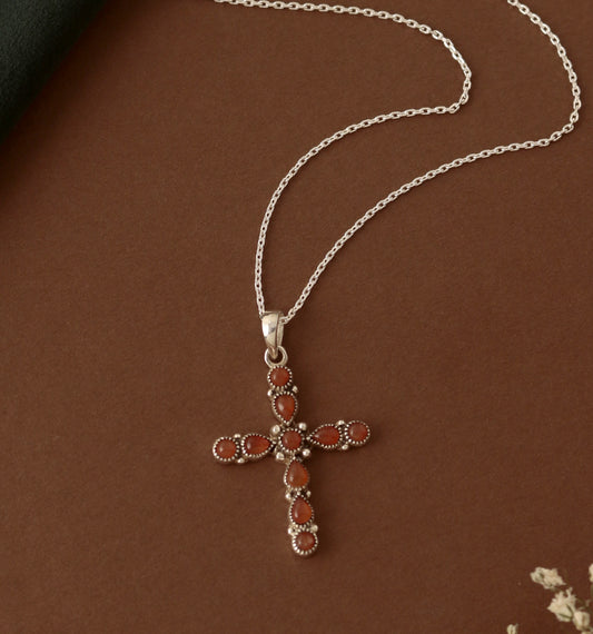 925 Sterling Silver Garnet Pendant with 18" Chain for Women | Deep Red Gemstone Jewelry | Classic Designer Piece