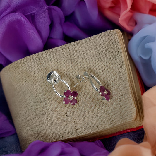 925 Silver Delicate Mini Ruby Stone Earrings - Perfect Blend of Elegance, Charm, and Sophistication for a Timeless Look