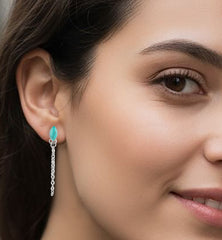 925 Sterling Silver Turquoise Earrings for Women | Boho Blue Gemstone Jewelry | Travel & Casual Style