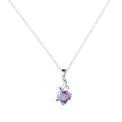 925 Sterling Silver Amethyst Pendant chain for Women | Authentic Silver Jewelry | Handcrafted Elegant Gift