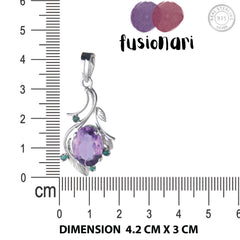 925 Sterling Silver Amethyst Pendant chain for Women | Authentic Silver Jewelry | Handcrafted Elegant Gift