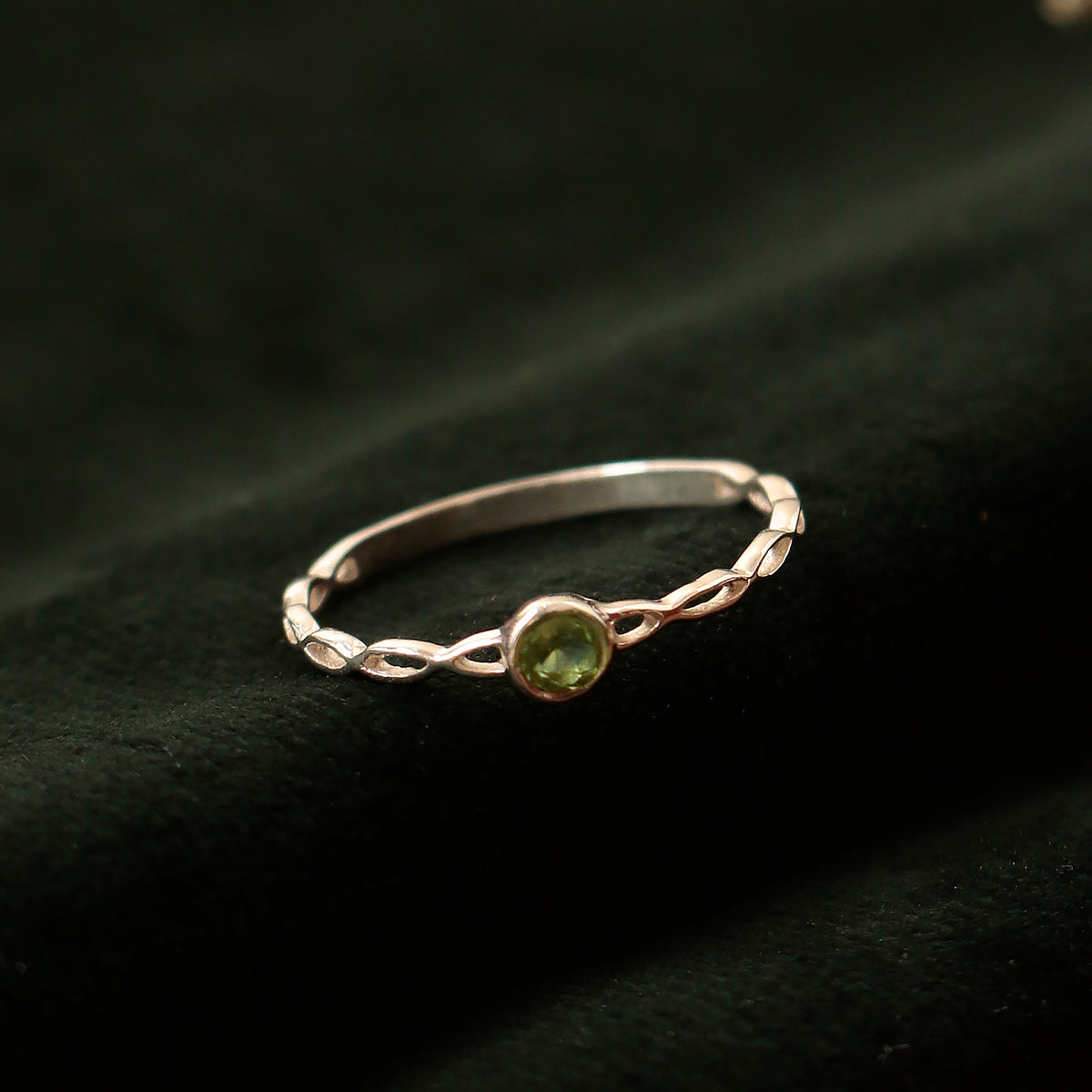 925 Sterling Silver Peridot Ring for Women | Green Birthstone Jewelry | August Birthday Gift & Office Wear