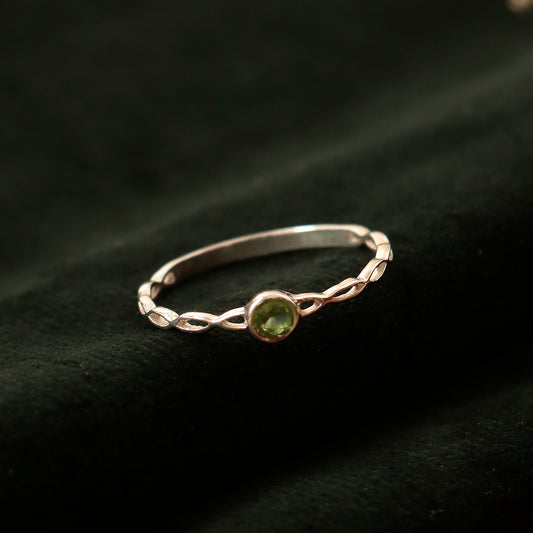 925 Sterling Silver Peridot Ring for Women | Green Birthstone Jewelry | August Birthday Gift & Office Wear
