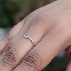 925 Sterling Silver Peridot Ring for Women | Green Birthstone Jewelry | August Birthday Gift & Office Wear