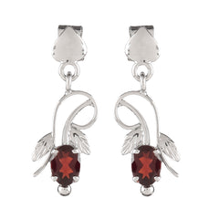 925 Sterling Silver Garnet Earrings for Women | January Birthstone Jewelry | Gift for Her