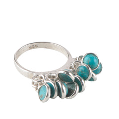 925 Sterling Silver Turquoise Ring for Women | Boho Blue Gemstone Jewelry | Travel & Casual Style