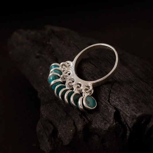 925 Sterling Silver Turquoise Ring for Women | Boho Blue Gemstone Jewelry | Travel & Casual Style