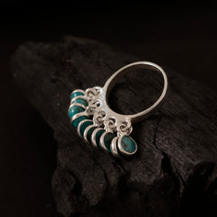 925 Sterling Silver Turquoise Ring for Women | Boho Blue Gemstone Jewelry | Travel & Casual Style