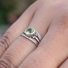 925 Silver Peridot Ring for Women | Natural Healing Gemstone | Elegant Party & Daily Wear