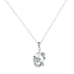 925 Sterling Silver Blue Topaz Pendant with 18" Chain for Women | Sky Blue Gemstone Jewelry | Luxury Party Wear