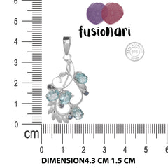 925 Sterling Silver Blue Topaz Pendant with 18" Chain for Women | Sky Blue Gemstone Jewelry | Luxury Party Wear
