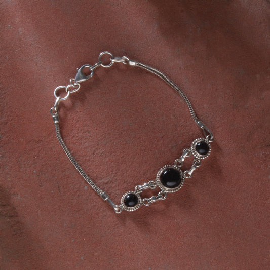 925 Sterling Silver Black Onyx Bracelet for Women |  Gemstone Bracelet | Handmade Silver Jewelry | Elegant Daily Wear Gift