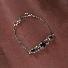 925 Sterling Silver Black Onyx Bracelet for Women |  Gemstone Bracelet | Handmade Silver Jewelry | Elegant Daily Wear Gift