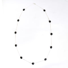 925 Siver Beautiful Handmade Onyx Necklace - Black Gemstone Set in a Classic Silver Nacklace Timeless Jewelry Gift