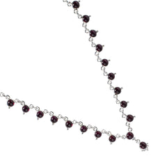 925 Siver Beautiful Handmade Garnet Necklace - Rich Red Gemstone Set in a Classic Silver Nacklace,Timeless Jewelry Gift