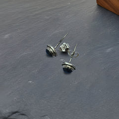 Fusionari 925 Sterling Silver Labradorite Eartops for Women | Handmade Minimalist Jewelry | Unique Healing Crystal Design | Size 1.5x7 cm | One Pair