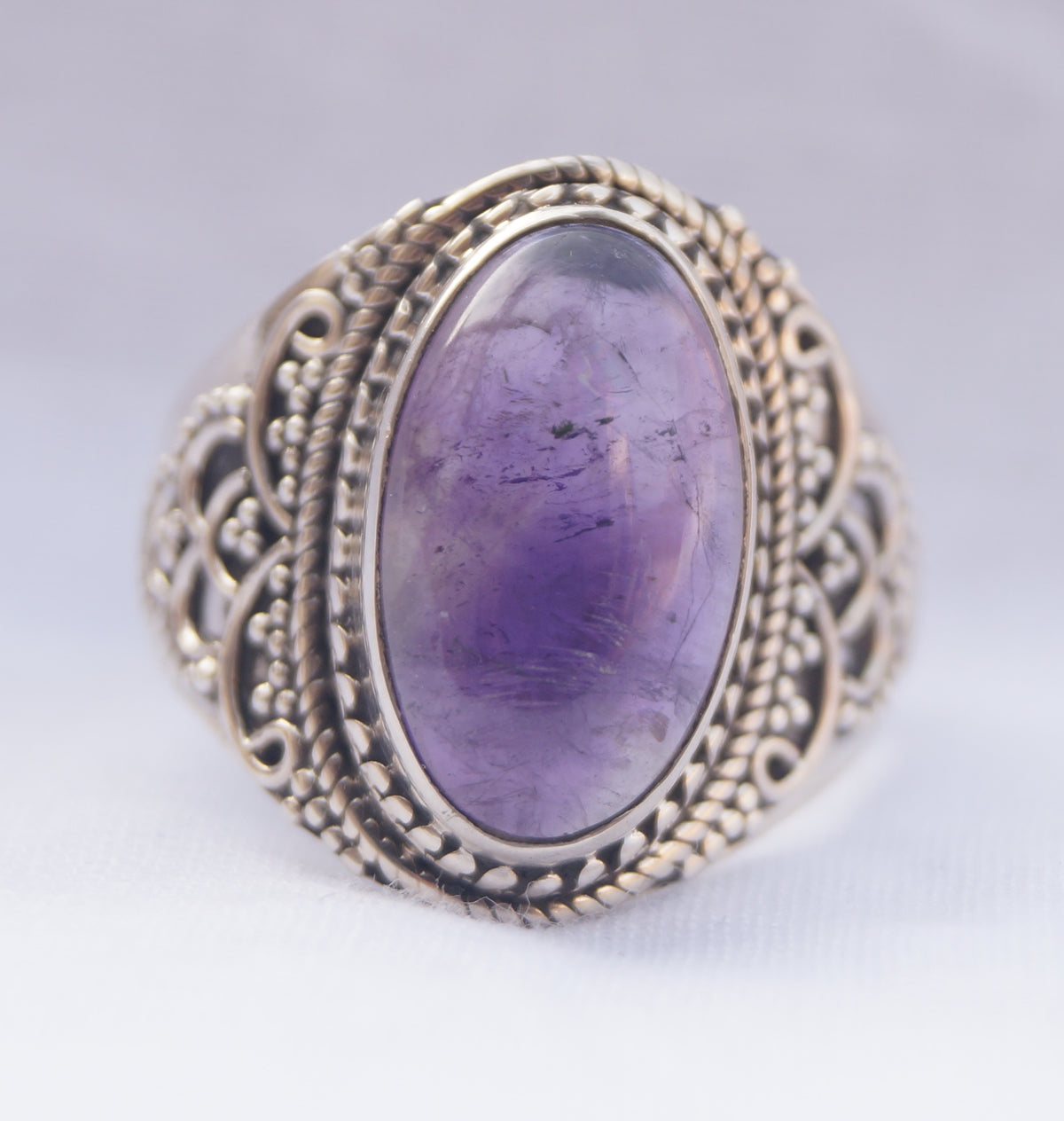 925 Silver Amethyst Ring Beautiful Purple Gemstone Sterling Silver Jewelry, Handcrafted Women’s Ring for Elegant Occasions