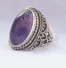 925 Silver Amethyst Ring Beautiful Purple Gemstone Sterling Silver Jewelry, Handcrafted Women’s Ring for Elegant Occasions
