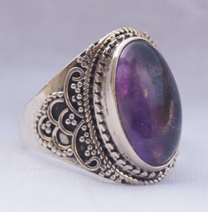 925 Silver Amethyst Ring Beautiful Purple Gemstone Sterling Silver Jewelry, Handcrafted Women’s Ring for Elegant Occasions
