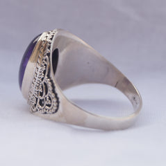 925 Silver Amethyst Ring Beautiful Purple Gemstone Sterling Silver Jewelry, Handcrafted Women’s Ring for Elegant Occasions