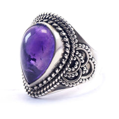 925 Silver Amethyst Ring Stunning Purple Crystal Sterling Silver Ring, Handmade Luxury Jewelry for Women & Gift Purpose